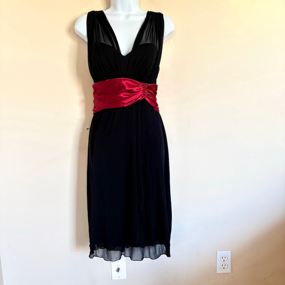 Y2K Connected Apparel Black‎ and Red Sleeveless Dress Size 10 - Picture 5 of 14
